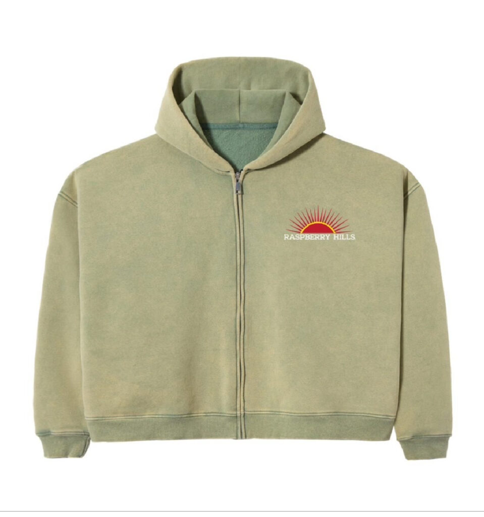 Raspberry Hills ‘Casamigos’ Olive Zip Up Hoodie