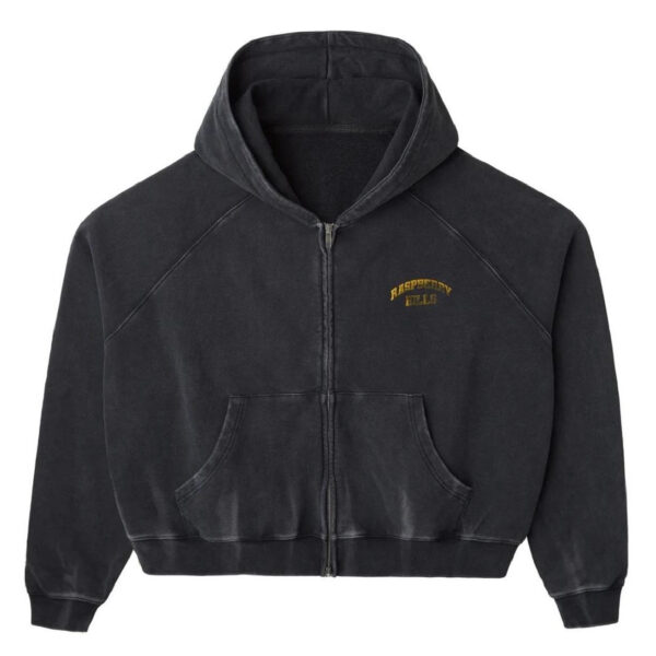 Raspberry Hills ‘Acid Wash’ Black Zip Up Hoodie