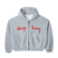 Raspberry Script Zip Up Hoodie