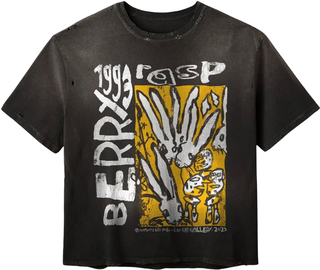 Gold+Vintage Gallery Raspberry Hills ‘Code 77’ Black Tee