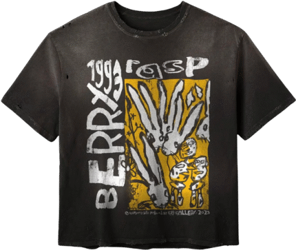 Gold+Vintage Gallery Raspberry Hills ‘Code 77’ Black Tee