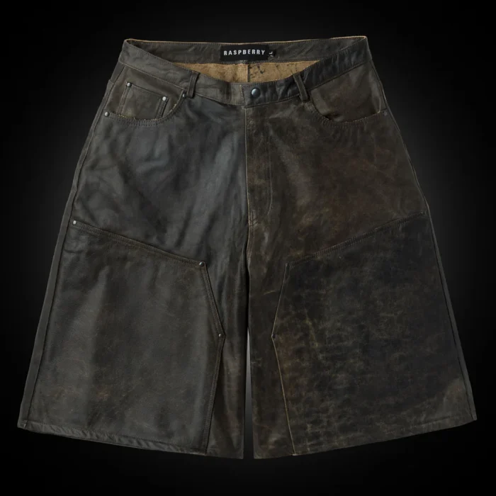 Gv Gallery RUSTED CHOCOLATE LEATHER SHORTS